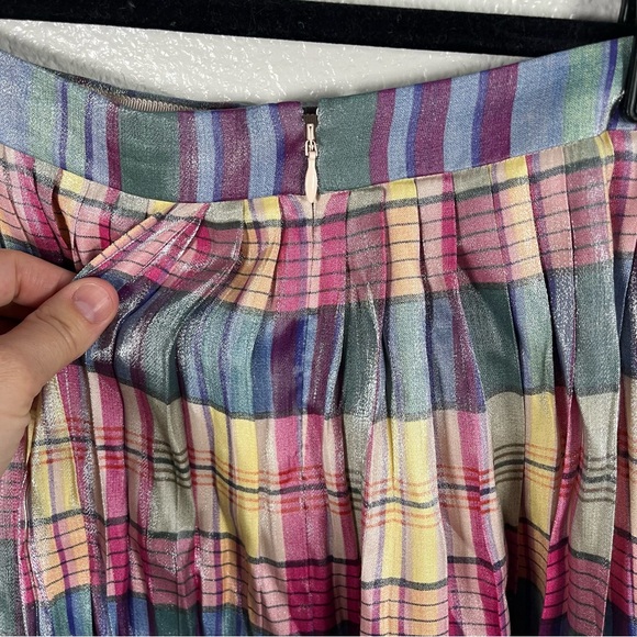 J. Crew Pleated Midi Skirt In Shimmering Plaid Women’s 4 - Picture 7 of 8